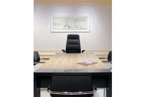 Стол для переговоров Lava гавана/серый глянец