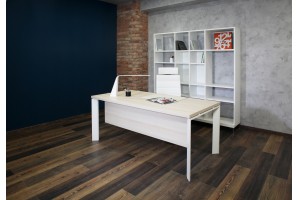 Офисный стол Fermo Light 160 см белые опоры