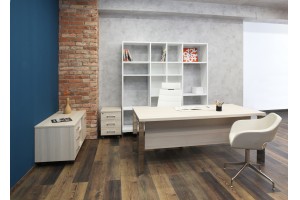 Офисный стол Fermo Light 200 см хромированные опоры