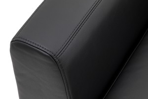 Дизайнерский диван Eva 3-местный черная кожа