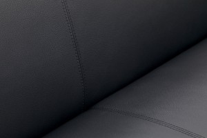 Дизайнерский диван Eva 3-местный черная кожа