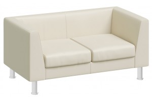 Дизайнерский диван Eva 2-местный бежевая кожа