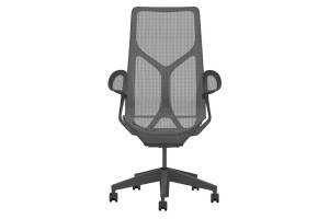 Кресло Herman Miller Cosm, высокая спинка, цвет Graphite, подлокотники лепестки (Leaf)