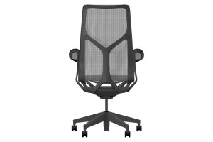 Кресло Herman Miller Cosm, высокая спинка, цвет Graphite, подлокотники лепестки (Leaf)